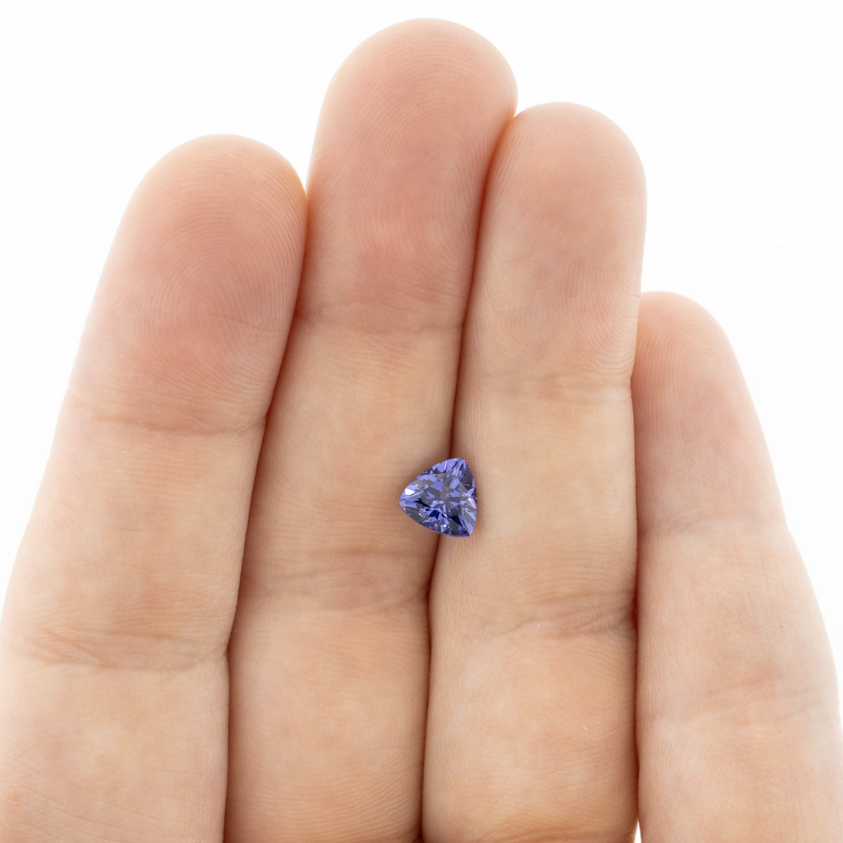 1.07ct Custom Trillion Cut Blue Sapphire