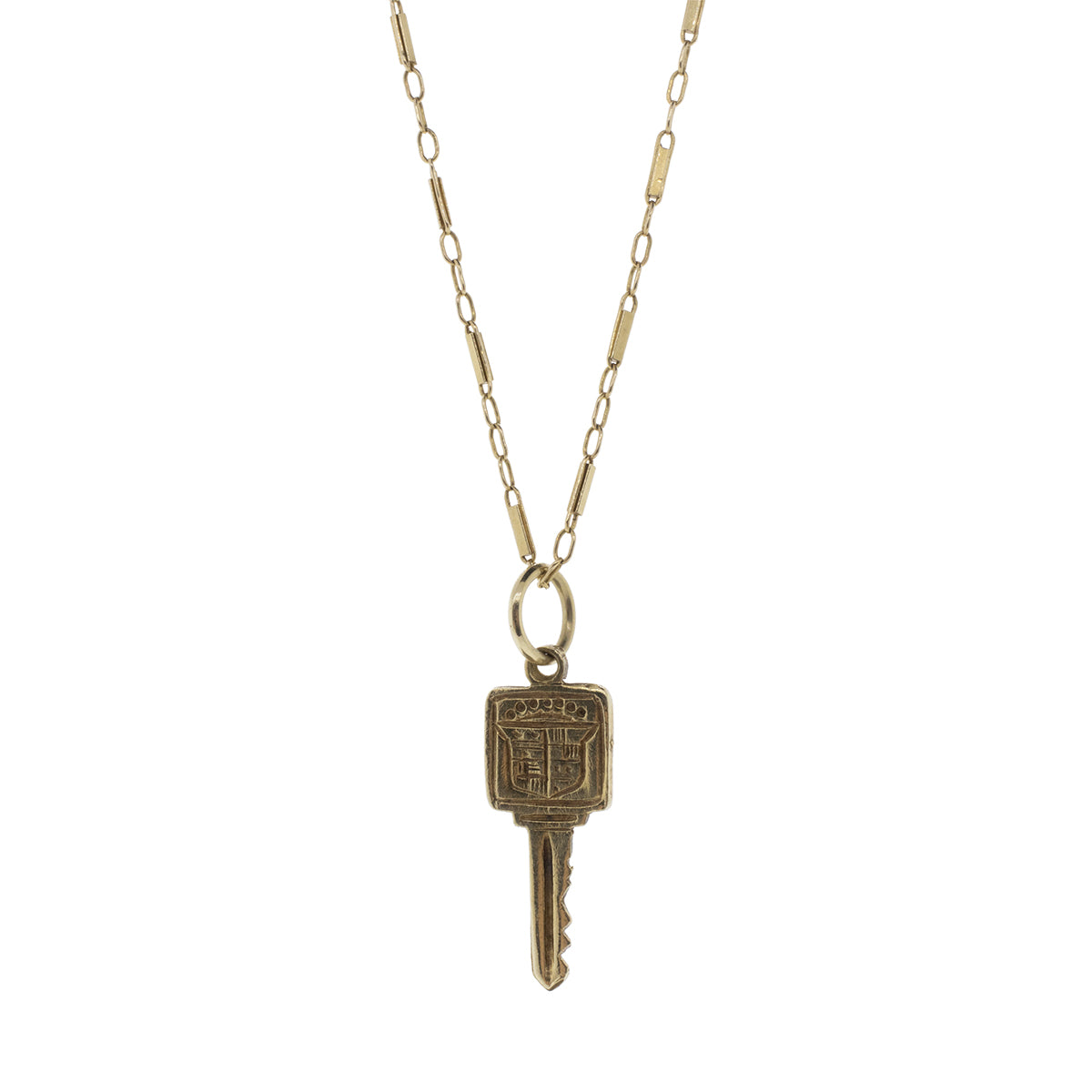 14K Yellow Gold Key Pendant Necklace