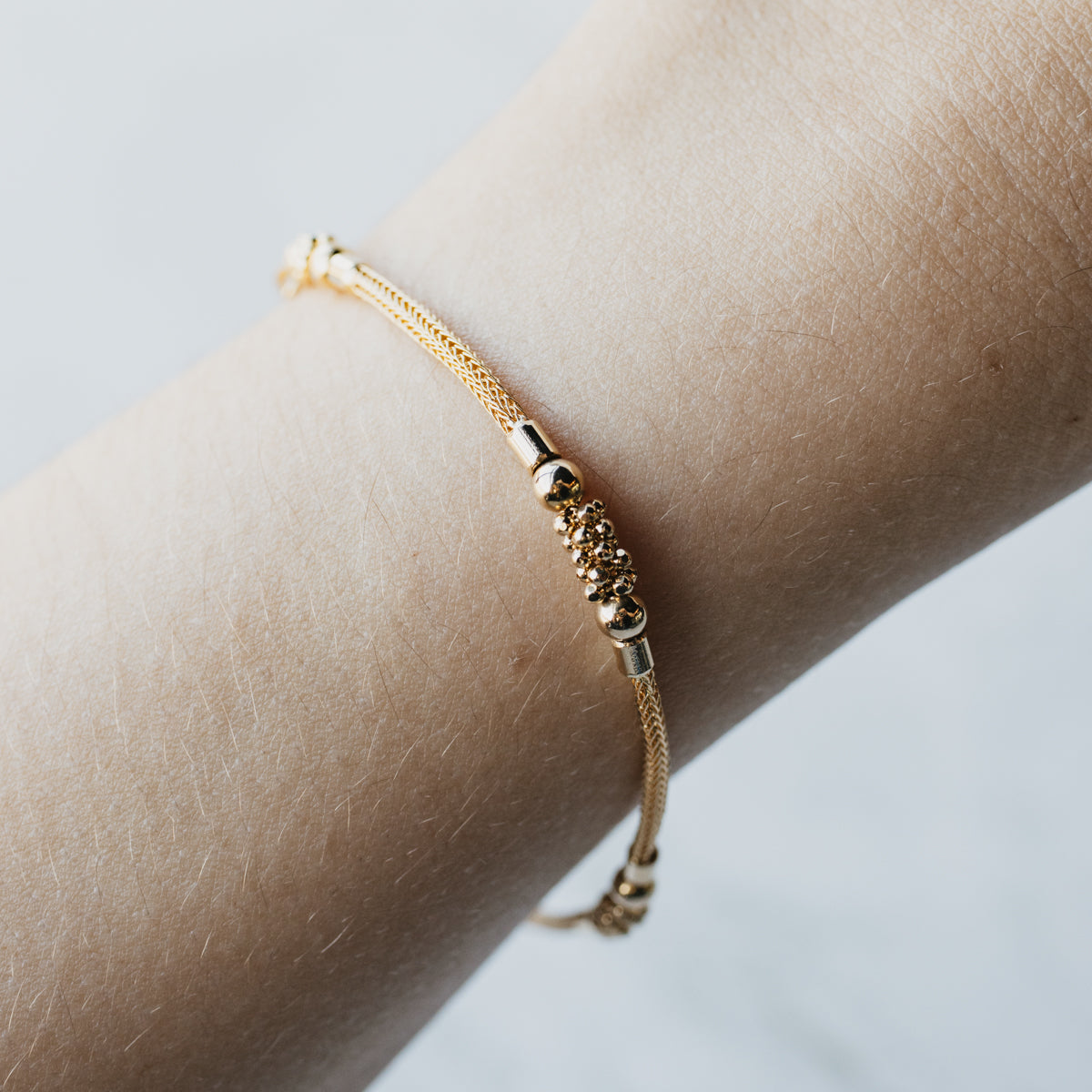 Bead & Mesh 18K Yellow Gold Bracelet