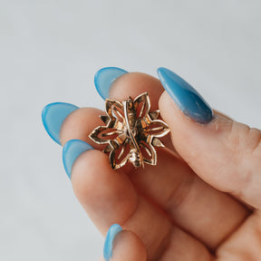 Victorian Seed Pearl Flower Brooch