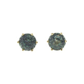 6-Prong Teal Sapphire Stud Earrings