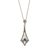 Late-Victorian Square Cut Blue Sapphire Pendant Necklace