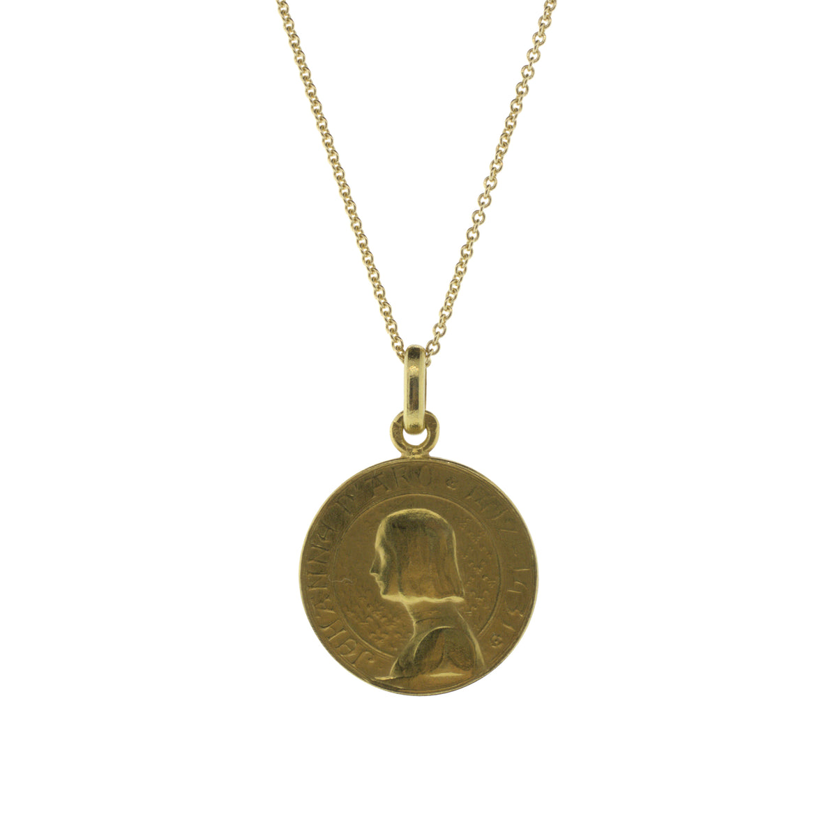 Joan of Arc Medallion Pendant Necklace