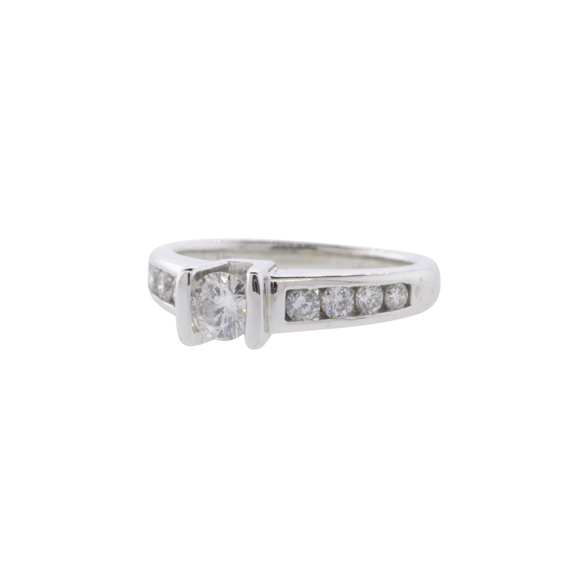 Tension Set Natural Round Brilliant Cut Diamond Ring