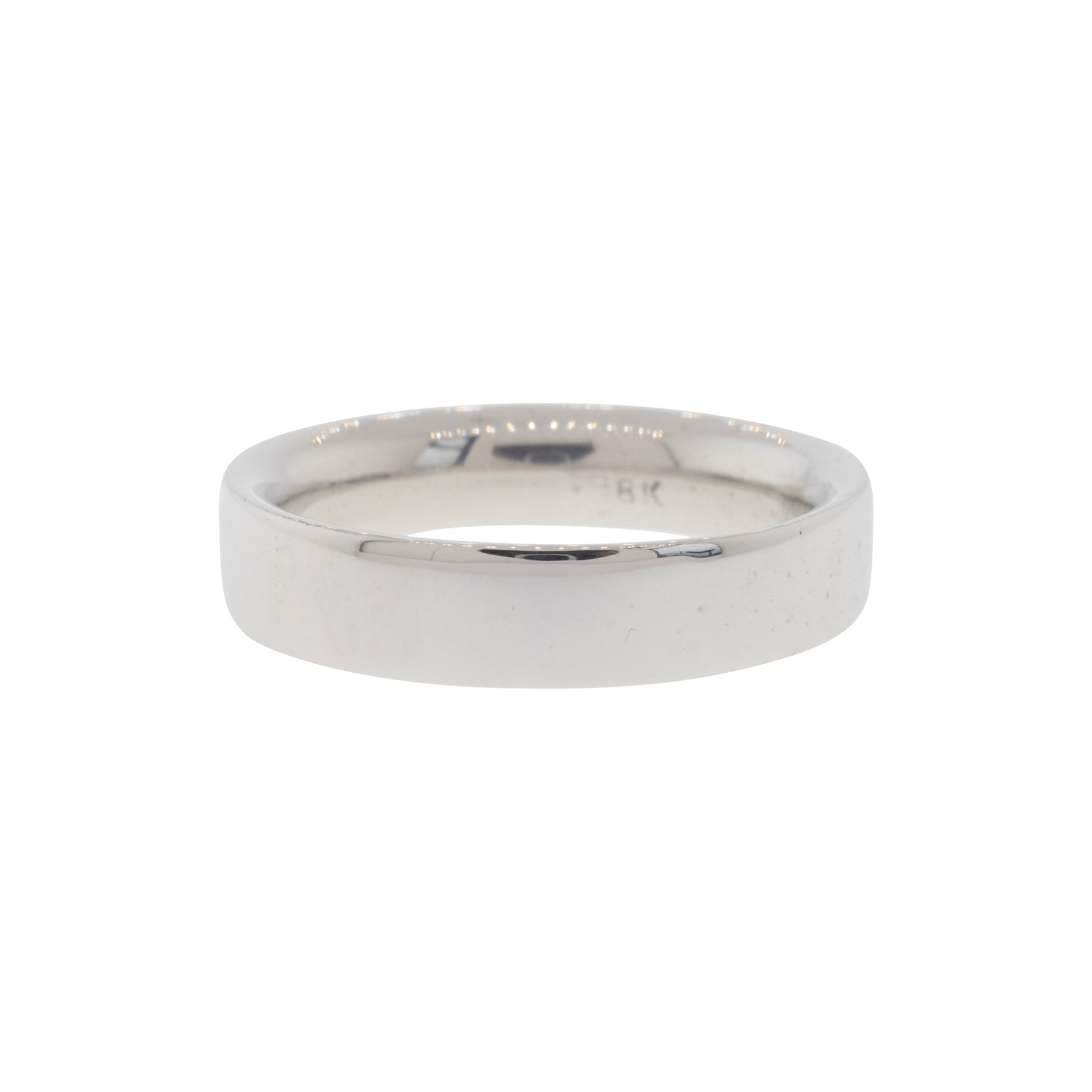 White Gold Comfort Fit Flat Band