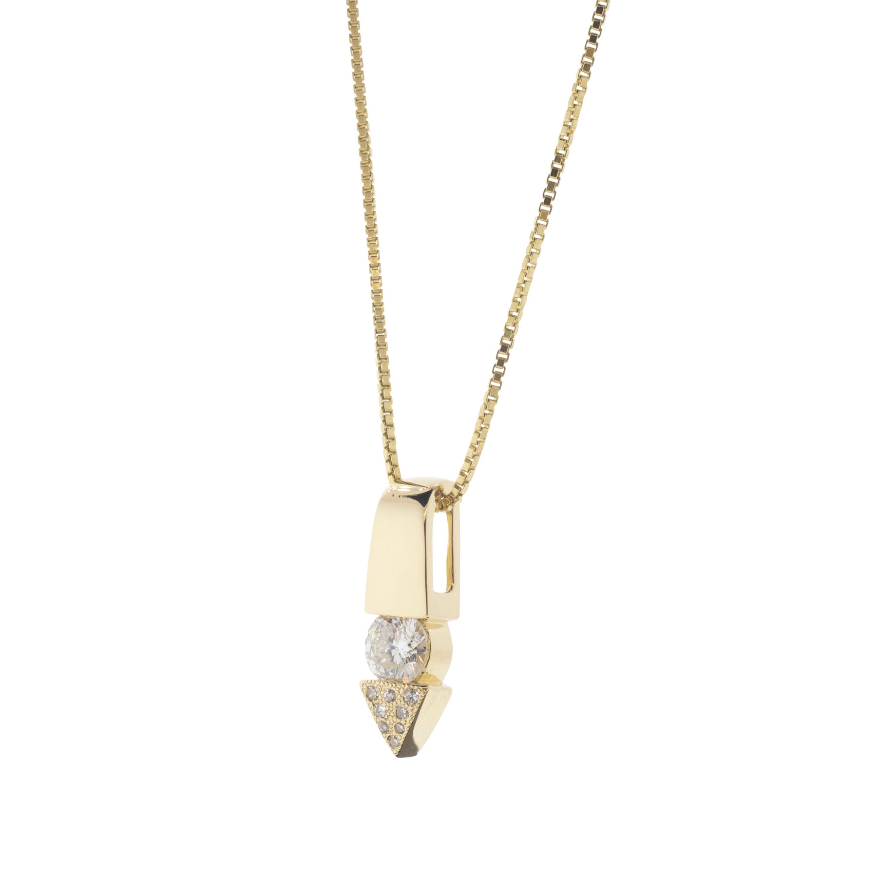 Abstract Arrow Diamond Pendant Necklace