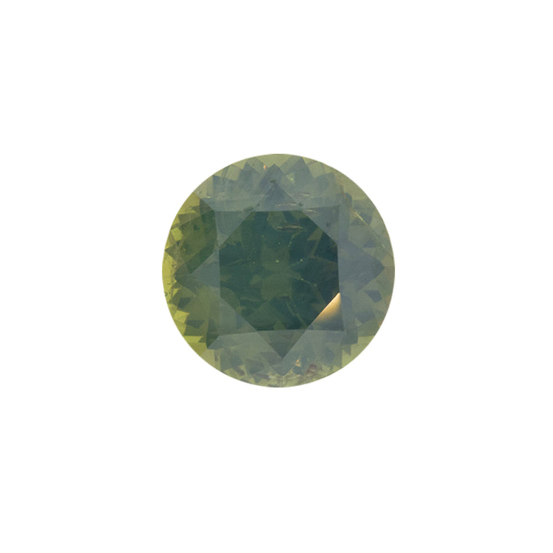 2.15ct Round Cut Opalescent Green Madagascar Sapphire