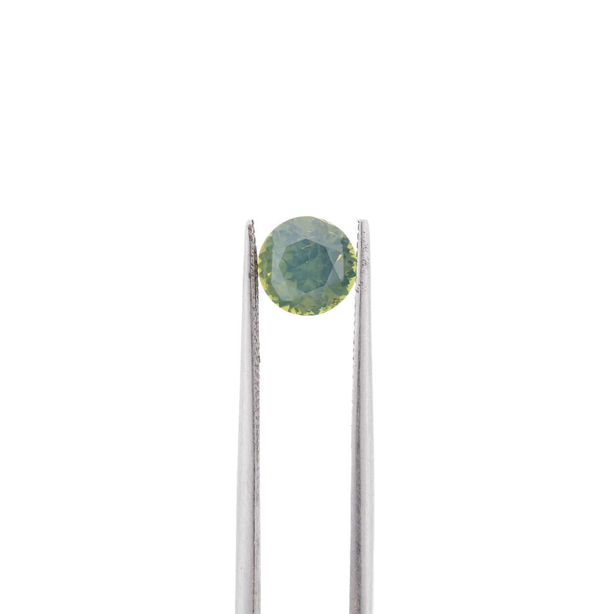 2.15ct Round Cut Opalescent Green Madagascar Sapphire