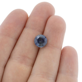 2.73ct Round Cut Grey / Blue African Sapphire