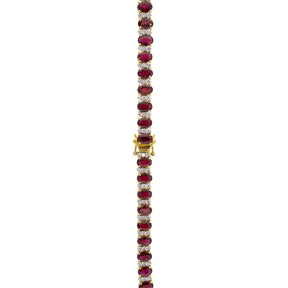 18k Gold 34.66ctw Ruby and Diamond Necklace