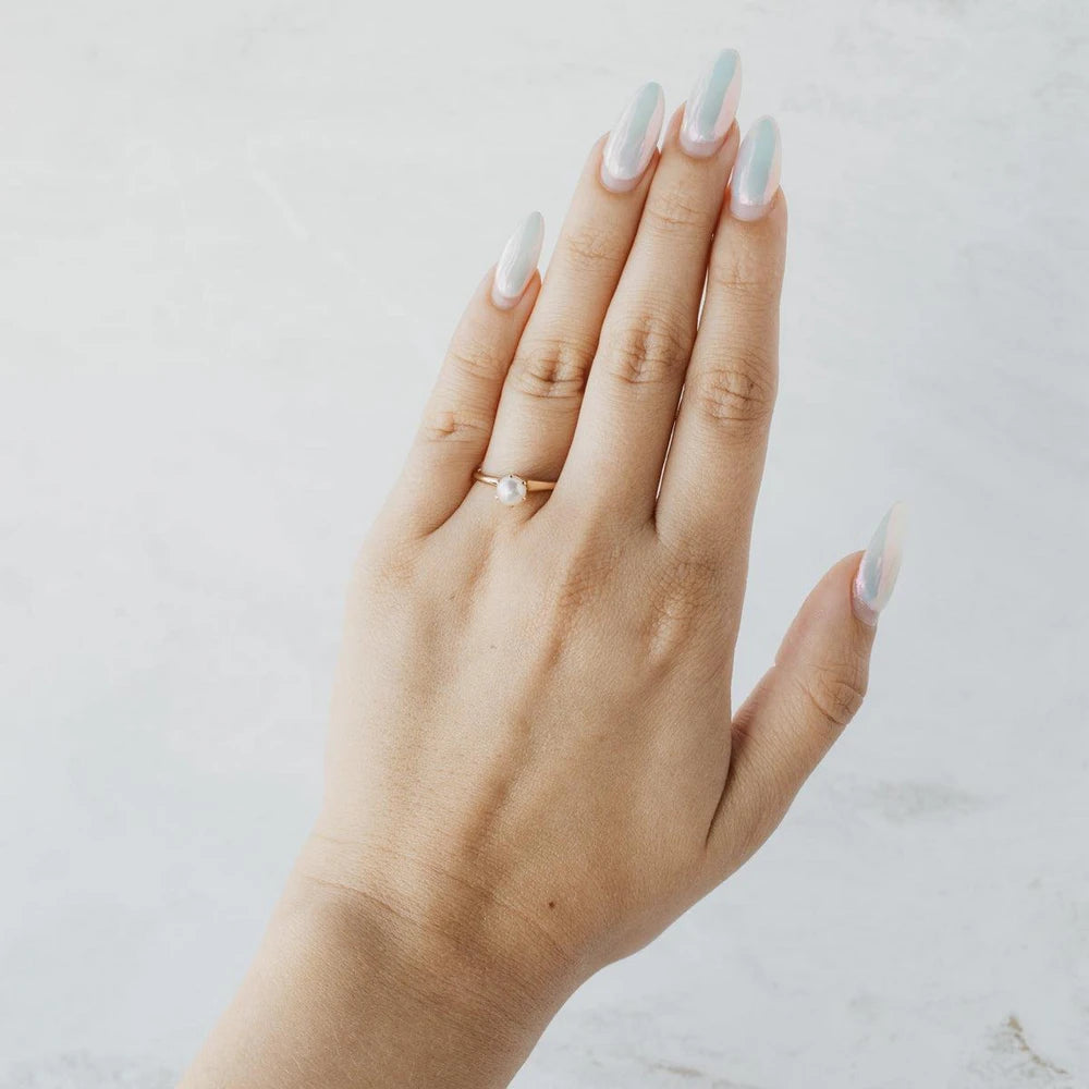 5.50mm Akoya Pearl Claw-Prong Ring
