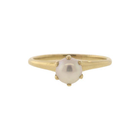 5.50mm Akoya Pearl Claw-Prong Ring