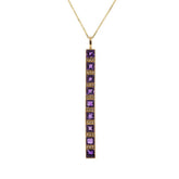 14K Yellow Gold Converted Amethyst & Seed Pearl Pendant With Cable Chain