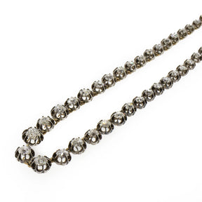 Genuine Antique Georgian Old Mine Diamond Riviere Necklace