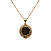 Antique 14K Yellow Gold Tiberius Cesar Bronze Pruta Coin Pendant