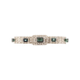 Platinum, 18K, And 9K White Gold Assembled Art Deco Indicolite Diamond Bracelet