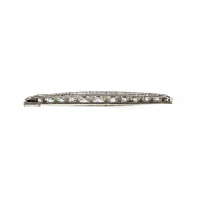 Art Deco Old Mine Cut Diamond Platinum Brooch