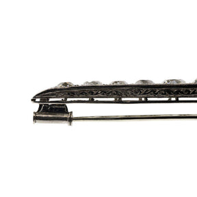 Art Deco Old Mine Cut Diamond Platinum Brooch