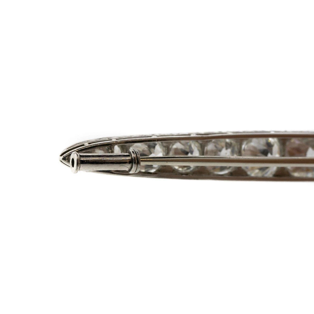 Art Deco Old Mine Cut Diamond Platinum Brooch
