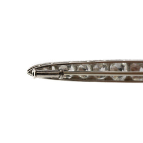 Art Deco Old Mine Cut Diamond Platinum Brooch