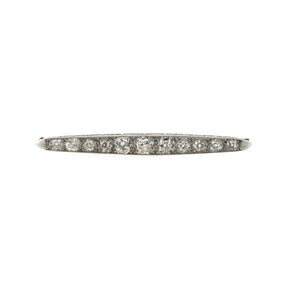 Art Deco Old Mine Cut Diamond Platinum Brooch