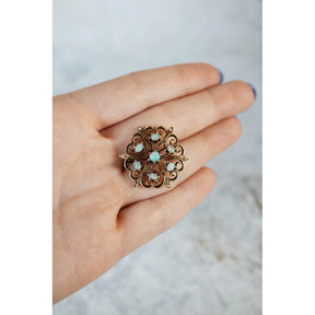 Art Nouveau Opal & Seed Pearl Pin