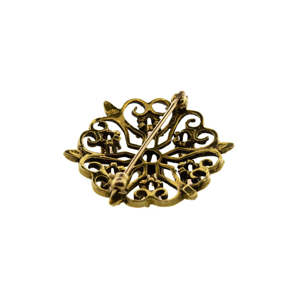 Art Nouveau Opal & Seed Pearl Pin