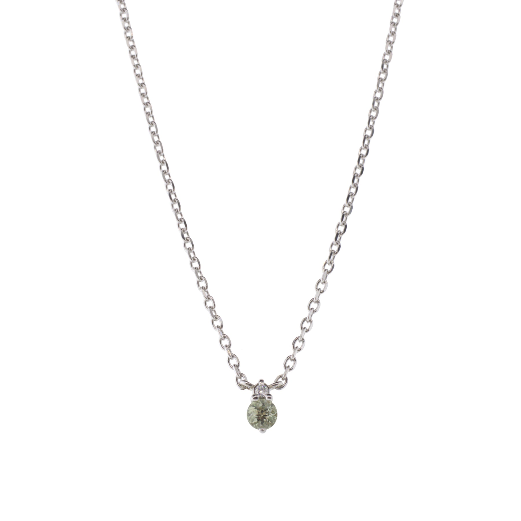 Delicate Prasiolite & Diamond Necklace