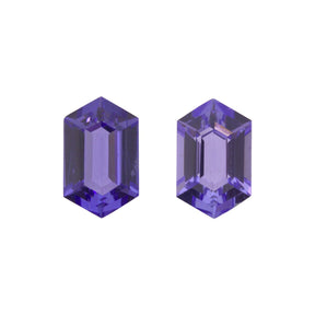 1.85ctw Matched Pair Elongated Hexagon Tanzanite