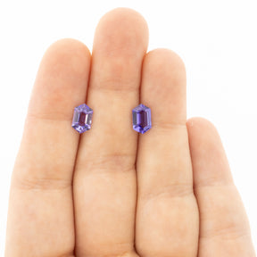 1.85ctw Matched Pair Elongated Hexagon Tanzanite