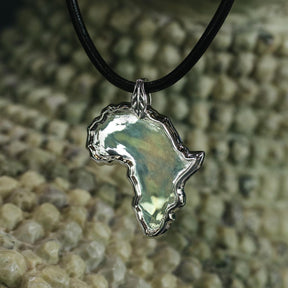 Sterling Silver African Pendant Necklace In High Polish
