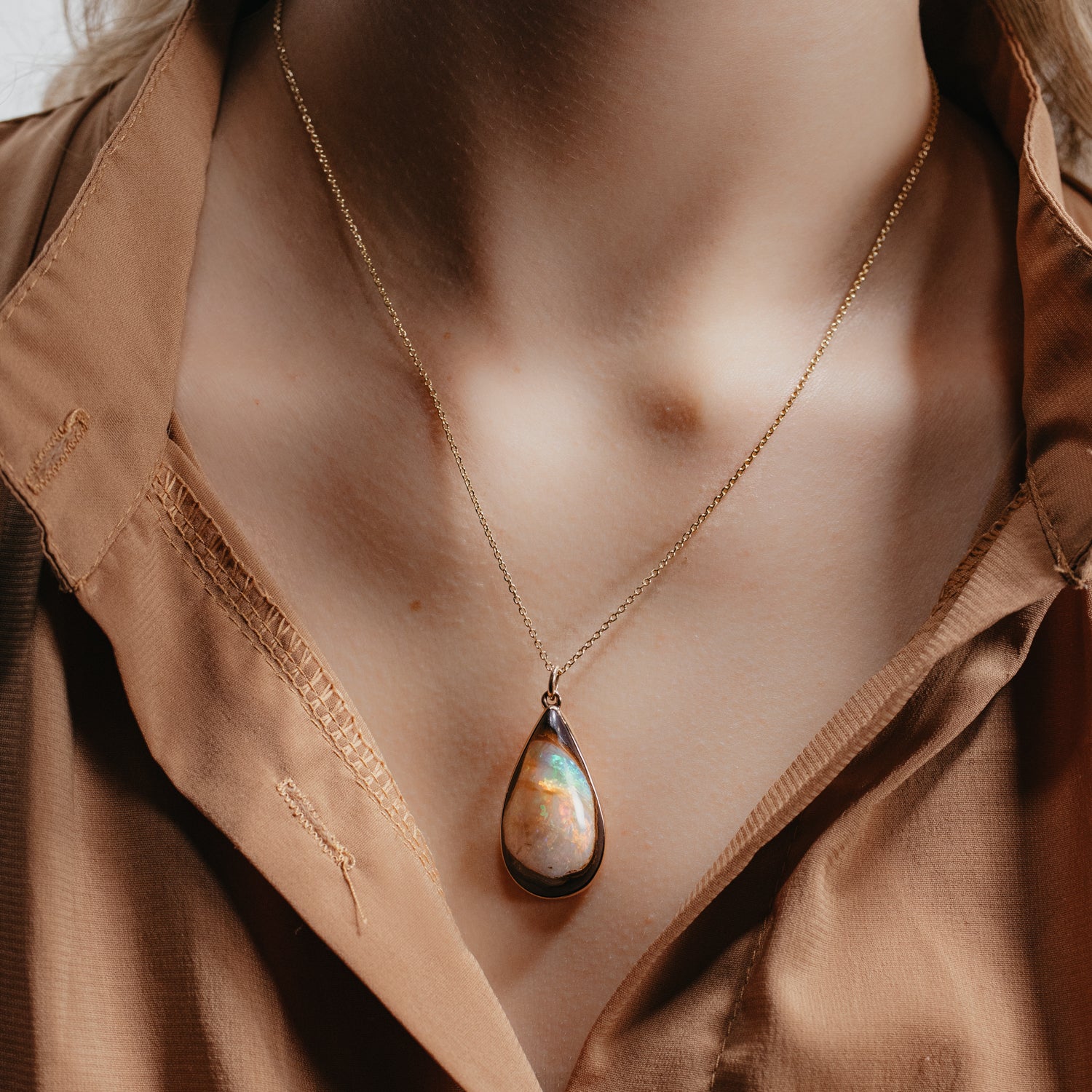 Boulder Opal Pendant Necklace