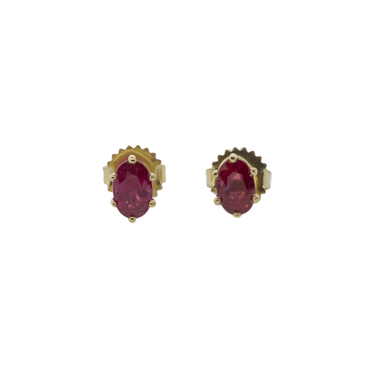 Oval Ruby Stud Earrings