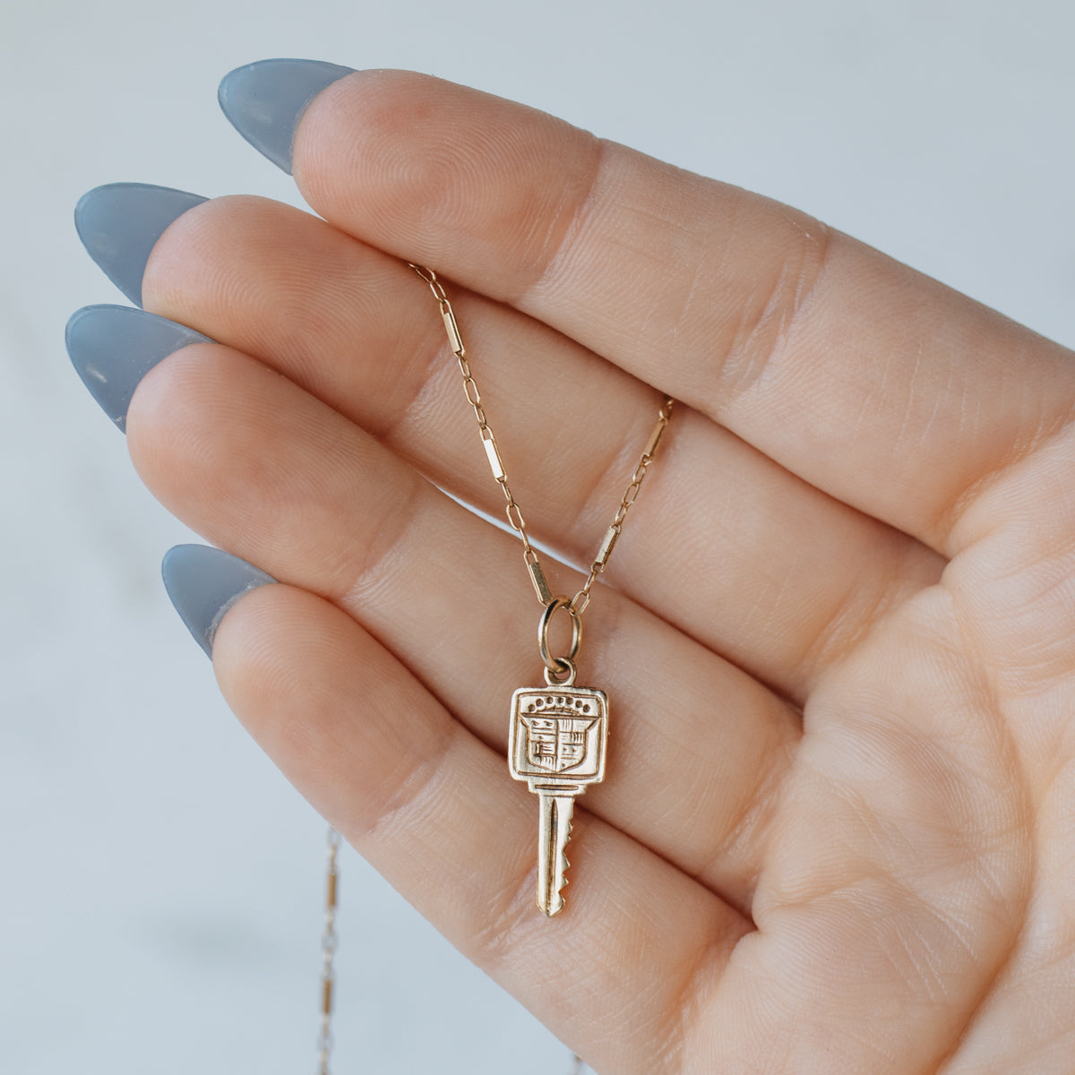 14K Yellow Gold Key Pendant Necklace