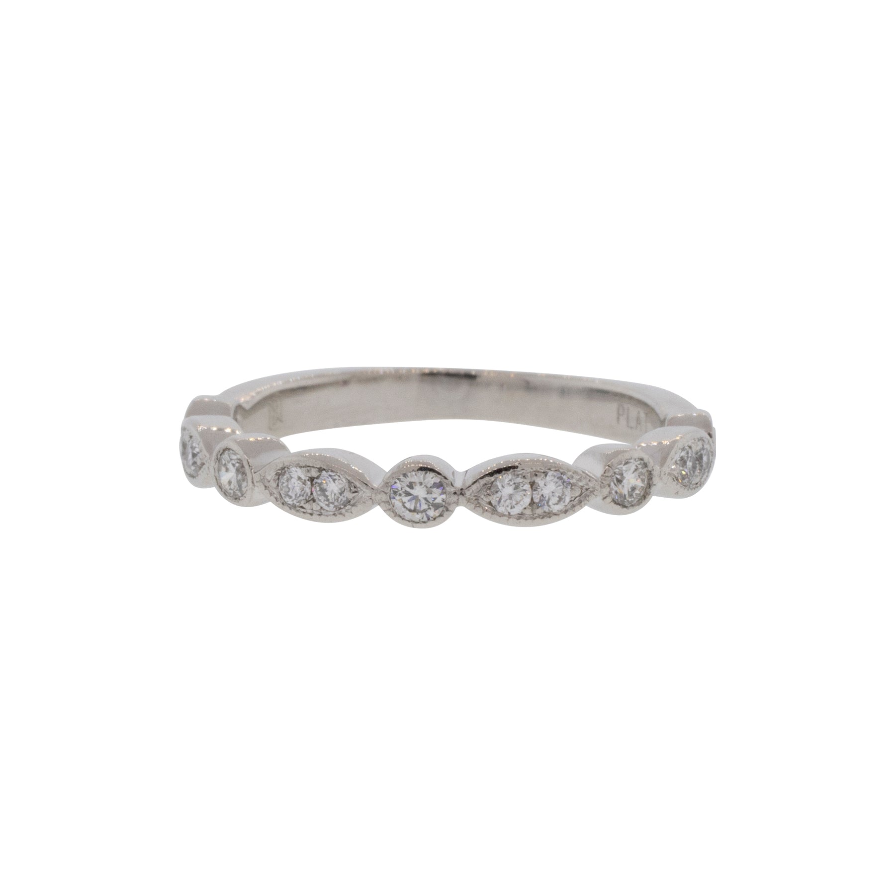 Platinum Marquise and Round Style Diamond Ring