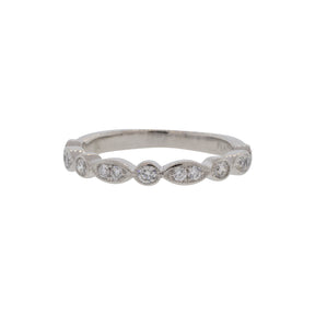 Platinum Marquise and Round Style Diamond Ring