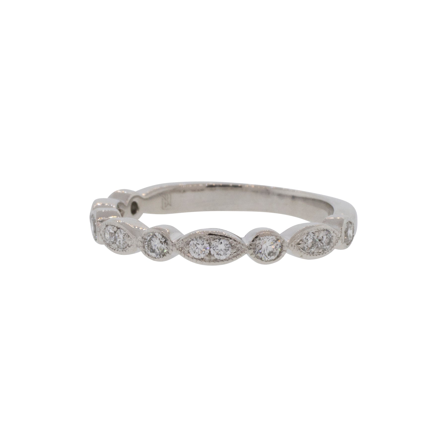 Platinum Marquise and Round Style Diamond Ring