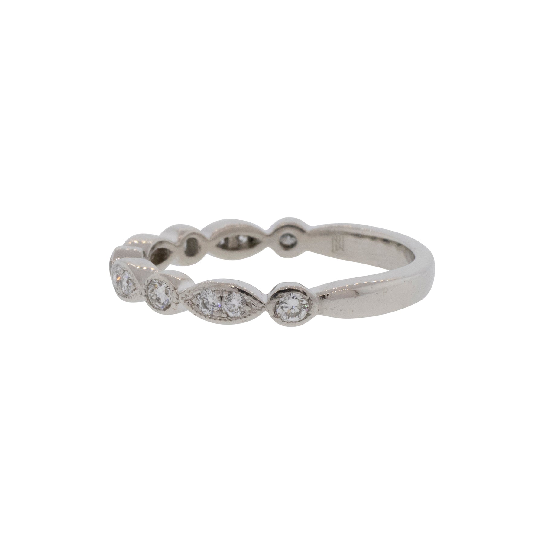 Platinum Marquise and Round Style Diamond Ring