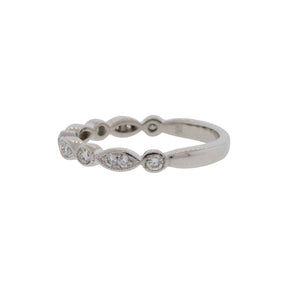 Platinum Marquise and Round Style Diamond Ring