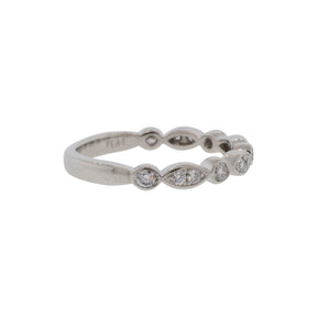 Platinum Marquise and Round Style Diamond Ring