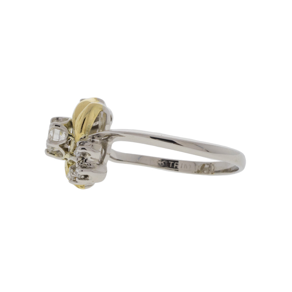 Botanical Two-Tone Diamond Cluster Ring