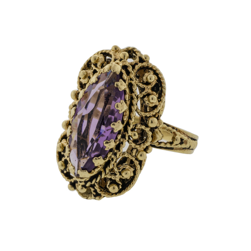 Victorian Era Antiqued Amethyst Ring