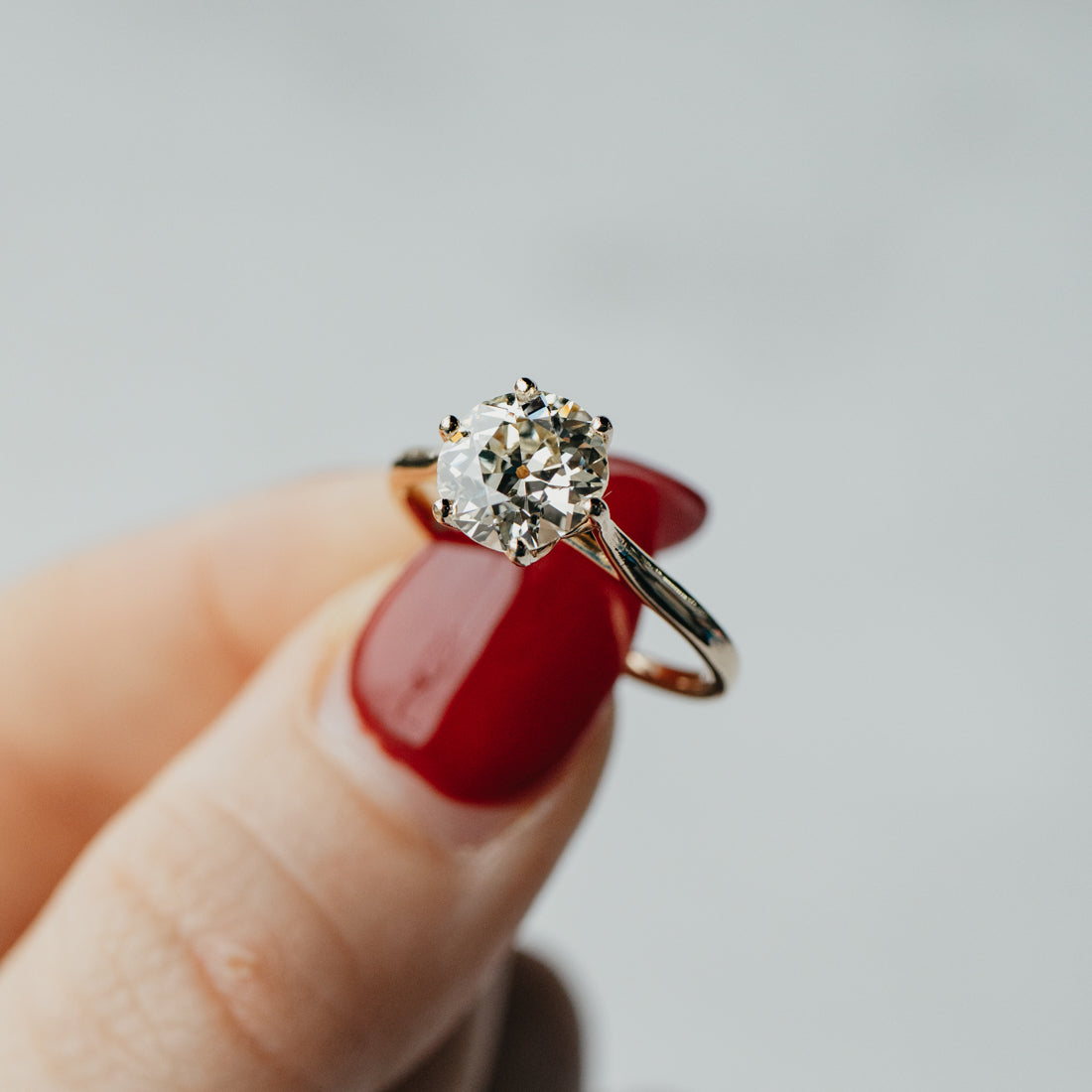 14K Yellow Gold 1.64ct Old European Cut Diamond Solitaire Ring