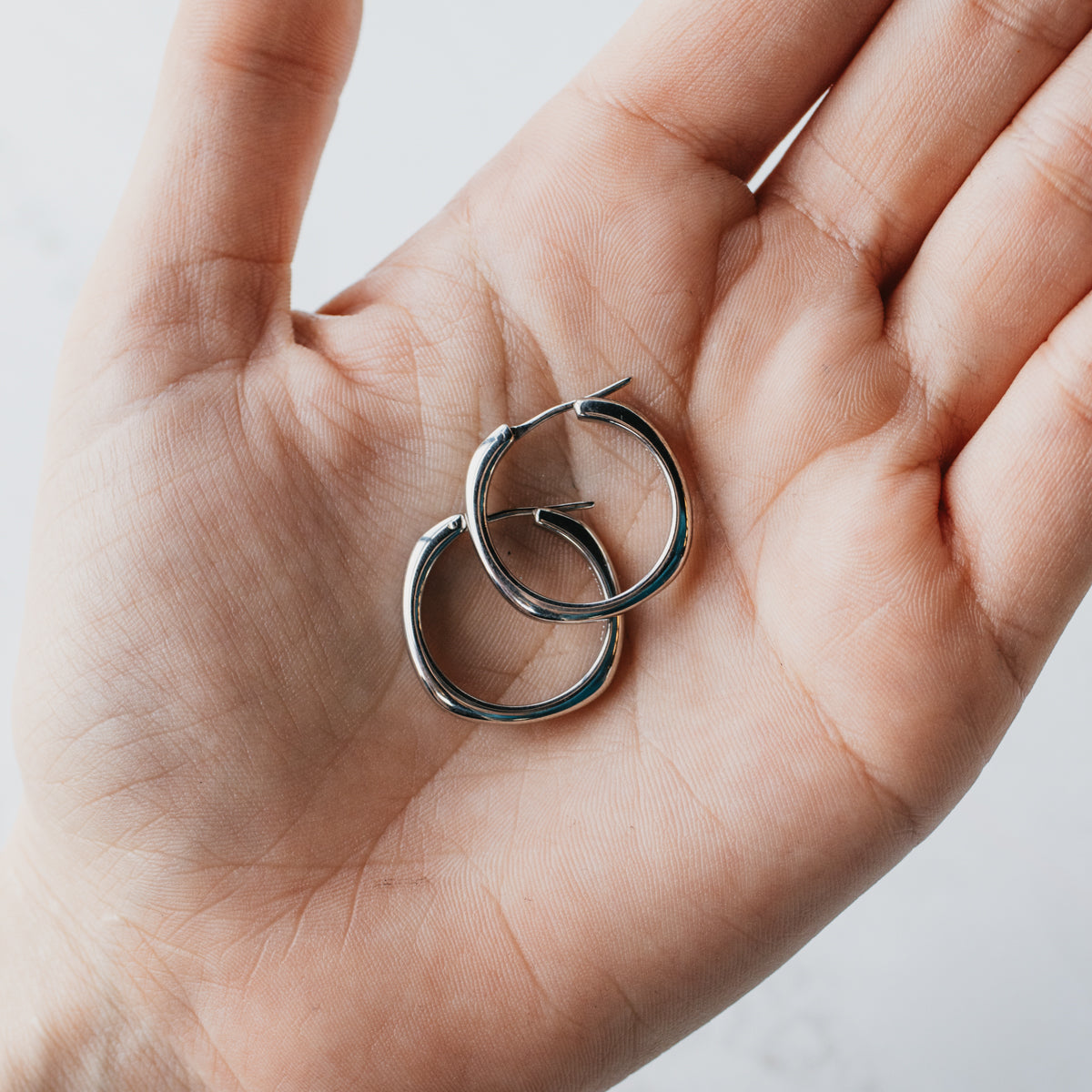Tiffany & Co. Sterling Silver Cushion Hoop Earrings