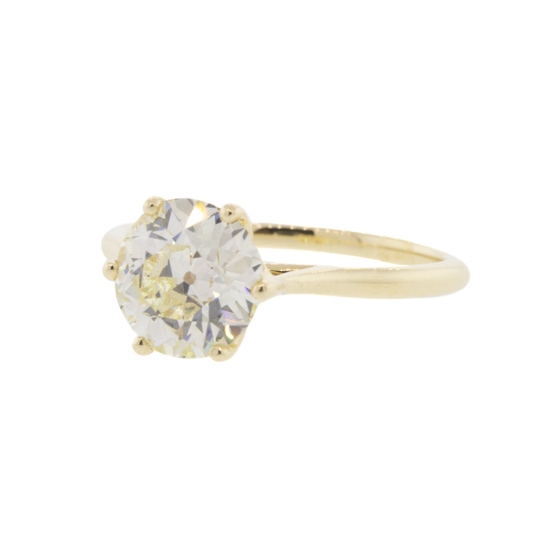 14K Yellow Gold 1.64ct Old European Cut Diamond Solitaire Ring