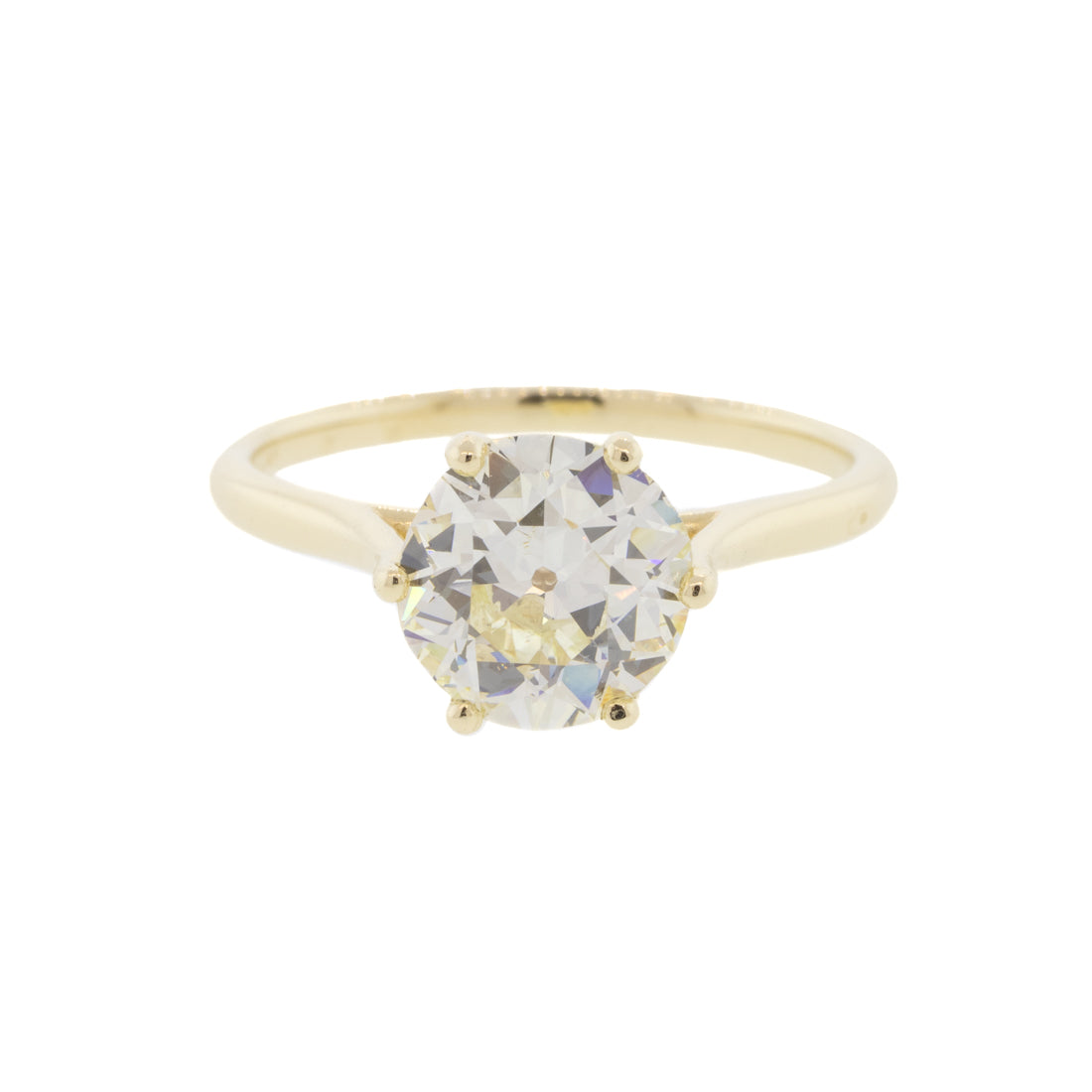 14K Yellow Gold 1.64ct Old European Cut Diamond Solitaire Ring
