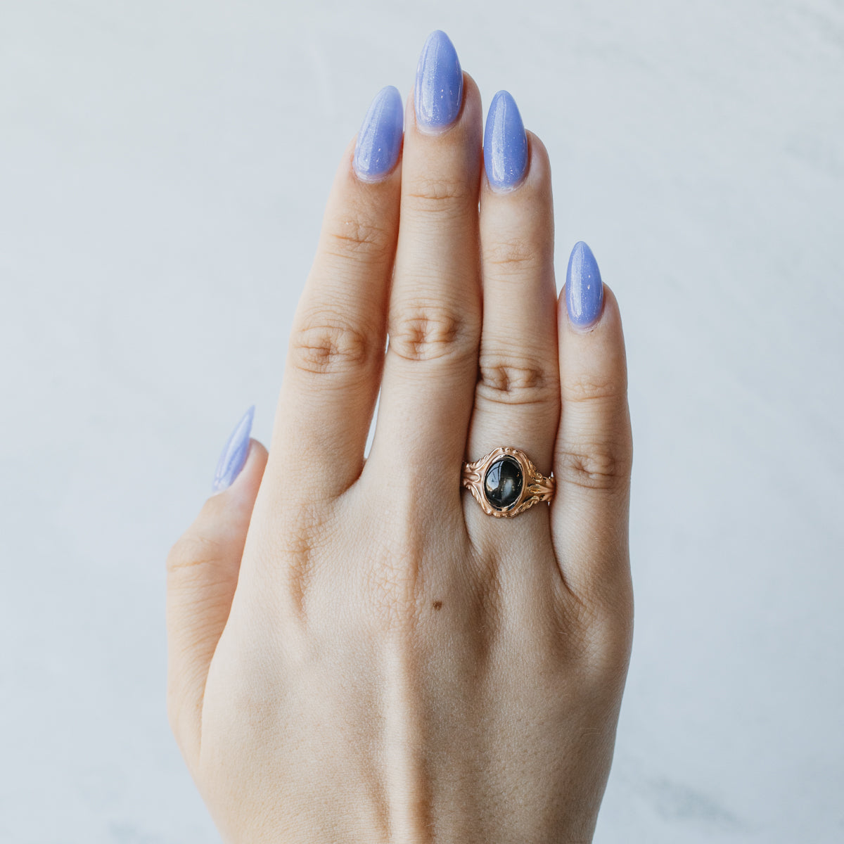 Vintage Black Star Sapphire Ring