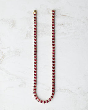 18k Gold 34.66ctw Ruby and Diamond Necklace