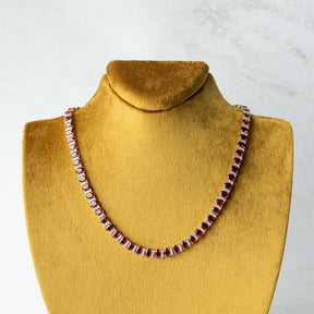 18k Gold 34.66ctw Ruby and Diamond Necklace