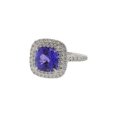 Platinum Tiffany & Co Tanzanite Double Halo Ring